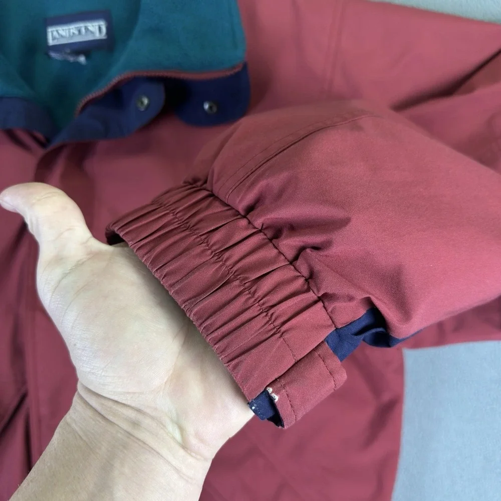 Lands End Jacket Mens Medium Red Fleece Lined‎ Bomber Heavyweight Insulated